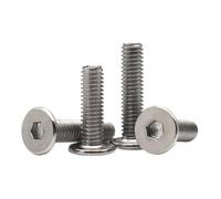5/10/20/50 pièces M1.6 M2 .5 M3 M4 M5 M6 M8 304 douille hexagonale en acier inoxydable Ultra mince profil bas vis à tête plate boulons