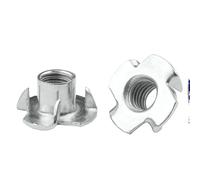 5/10/20/50 pièces M3 M4 M5 M6 M8 M10 M12 zingué quatre griffes écrou haut-parleur t-écrou aveugle à dents Insert té écrou (Color : 10pcs, Size : M3)