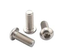 5/10/20/50pcs ISO7380 Vis À Six Pans Creux M2 .5 M3 M4 M5 M6 M8 A2/304 En Acier Inoxydable Tête De Bouton Allen Métaux Boulons(12mm,M6 10pcs)