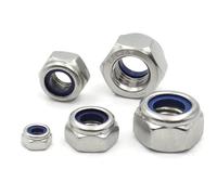 5/10/20/50pcs M2 M2.5 M3 M3.5 M4 M5 M6 M8 M10 M12 M14 M16 DIN985 304 Acier inoxydable Hexagonal En Nylon Insert Auto-bloquant Écrou(M16 x5pcs)