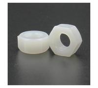 5/10/20/50pcs M2 M2.5 M3 M4 M5 M6 M8 M10 M12 M14 M16 M18 M20 écrou en Nylon en plastique noir ou blanc écrou Hexagonal(White Color,M4 (50pcs))