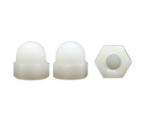 5/10/20 pièces DIN1587 écrous borgnes en Nylon noir blanc M3 M4 M5 M6 M8 M10 M12 couvercle décoratif en plastique demi-cercle écrou borgne (Color : White, Size : M4 20pcs)