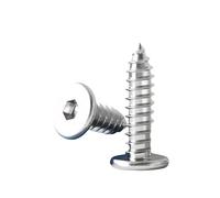5/10/20 pièces M2 .6 M3 M4 M5 304 acier inoxydable hexagone mince basse tête de plaquette plate vis autotaraudeuse longueur: 4mm-12mm(4mm,M2 20Pcs)