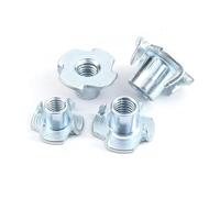 5/10/20 pièces M3 M4 M5 M6 M8 M10 M12 en acier au carbone épaissi quatre griffes écrou de haut-parleur aveugle à dents insérer écrou en T for meubles en bois(5pcs M12x14)