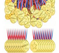 5/10/20pcs La mini médaille en plastique doré est très adaptée aux jeux, aux célébrations, aux compétitions sportives, aux concours de talents, aux concours d'orthographe, aux fêtes d'anniversaire, au