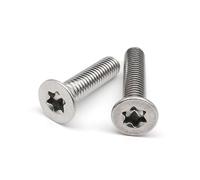 5/10/50 pièces M3 M4 M5 M6 M8 GB2673 316 A4-80 acier inoxydable de qualité Marine Six lobes Torx plat tête fraisée vis de sécurité boulon (Color : 10pcs M6, Size : 14mm)