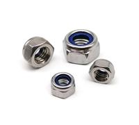 5/10/50pcs Filetage à gauche M4 M5 M6 M8 M10 M12 M16 304 Acier inoxydable Rotation inversée Hexagone Insert en nylon Écrou autobloquant Nylock Contre-écrou(5pcs M12)