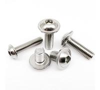 5/10/50pcs M2 .5 M3 M4 M5 M6 M8 304 A2-70 en acier inoxydable, douille hexagonale, bouton rond, tête de bride avec joint rondelle, boulon à vis Allen(20mm,10pcs M5)