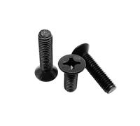 5/10/50pcs Noir 304 A2-70 En Acier Inoxydable M1.6 M2 M2.5 M3 M4 M5 M6 M8 Croix Plat Vis À Tête Fraisée Boulon(6mm,50pcs M2.5)