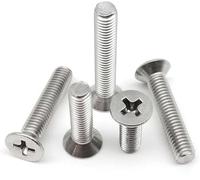 5/10/50x M1 M1.2 M1.4 M1.6 M2 M2.5 M3 M3.5 M4 M5 M6 M8 A2-70 304 Croix Phillips en Acier Inoxydable Boulon à Vis à Tête Fraisée Plate, M6 10pcs, 25mm