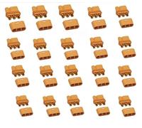 5/10 Paires MR30 Plug de connecteur féminin Masculin avec Gaine Compatible avec FPV RC Lipo Connexion ESC et Moteurs Ajustement Universel pour Avion multicoptère(20 Pcs MR30 Female)