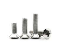 5/10/pc M2 M2.5 M3 M4 M5 M6 M8 GB820 DIN966 A2 304 Acier Inoxydable tête fraisée surélevée Demi-Ovale Boulon vis(50mm,10pcs M6)