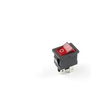 5/10 PCS KCD1 6A/250V AC 10A/125V 21 * 15mm 4 Pin Boat Car Rocker Switch ON-OFF Car Dashboard With Light Switch NWPNLXEA(With Red Light,One Size)
