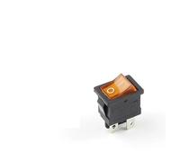 5/10 PCS KCD1 6A/250V AC 10A/125V 21 * 15mm 4 Pin Boat Car Rocker Switch ON-OFF Car Dashboard With Light Switch NWPNLXEA(With Yellow Light,10 PCS)