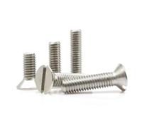 5/10/pcs M1.2 M1.6 M2 M2.5 M3 M4 M5 M6 M8 M10 304 A2-70 Acier Inoxydable GB68 Fente Plat Fente Tête Fraisée Boulon Vis(22mm,10pcs M6)