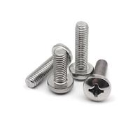 5/10/PCS M1.6 M2 M2.5 M3 M4 M5 M6 M8 GB818 316 A4 en Acier Inoxydable Antirouille Croix Encastré Rond Pan Tête Boulon Vis(80mm,10pcs M6)