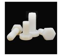 5/10/PCS M3 M4 M5 M6 M8 M10 M12 M14 M16 DIN933 Blanc Nylon Plastique Isolé Externe Hexagonal Tête Boulon Vis(16mm,10pcs M6)