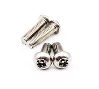 5/10/pcs M6 304 A2 acier inoxydable Six lobes Torx bouton tête ronde avec colonne broche inviolable sécurité vis boulon(10pcs M6,20mm)