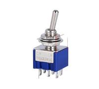 5/10 PCS,Toggle Switches,Deep Blue,6 Pin,ON-ON/ON-OFF-ON,DPDT,Power Switch Button,3A/250V,6A/125V AC,MTS-202,Switch NWPNLXEA(MTS-202 on-on 6pin,One Size)