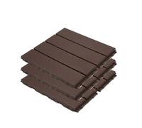 5/10 pièces de Plancher en Bois et Plastique for Balcon extérieur, kit revêtement Sol imperméable, résistant Facile à Nettoyer(Color-C-10pcs)