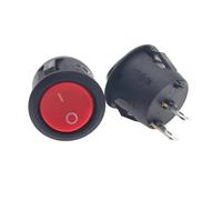 5/10 pièces interrupteur à bascule, 6A 250V 2 broches Position ON Off bateau interrupteurs à bascule SPST bouton noir Mini rond/122(2Pin Red,10PCS)