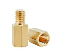 5/10 Pièces M2 .5 M3 M4 M5 M6 En Laiton Hexagonal Carte Mère Entretoise Mâle À Femelle Support Goujon Vis D'espacement Métrique Fileté Boulons(20mm(5Pcs),M2.5 (Thread 6mm))