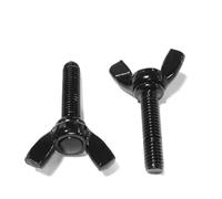 5-10 pièces M4 M5 M6 M8 DIN316 acier avec boulon papillon noir boulon à oreilles ensemble écrous à oreilles griffe vis vis à oreilles(10mm,M6 5PCS)