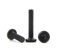 5/10 pièces M5 M6 M8 noir hypoténuse tête plate entraînement hexagonal vis vers le bas côté meubles vis(Color:20mm,Size:M5 (10Pcs))