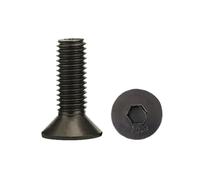 5/10 pièces M6 M8 longueur 8-80mm tête hexagonale à six pans creux plat boulon à tête fraisée noir Grade 10.9 vis en acier au carbone(65mm,M8-5pcs)