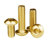 5/10 pièces plaqué or titane M2 M2.5 M3 M4 M5 M6 L = 4-40mm ISO7380 douille hexagonale bouton tête vis à tête ronde/boulon à tête cylindrique(M3x30 (10PCS))
