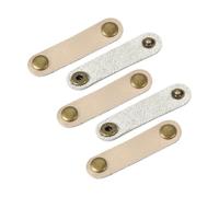 5/10 pièces sangles de câble en cuir attaches de fil organisateur de cordon | Câble de données Portable 63x16mm, Clips en cuir, support de gestion de cordon d'écouteurs(Golden,10Pcs)
