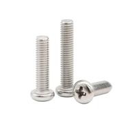 5-100 Pièces M0.8-M4 PM-type Vis à machine à tête bombée fendue cruciforme en acier inoxydable, M1.7x10mm(100 pièces)