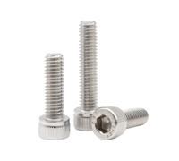 5-100 Pièces M1.4-M6 Vis à machine à tête cylindrique hexagonale creuse moletée en acier inoxydable, M4x45mm(20 pièces)