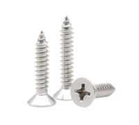 5-100 Pièces M1-M8 Vis à bois autotaraudeuses à tête fraisée fendue cruciforme en acier inoxydable, M4x45mm(50 pièces)