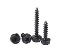 5-100 pièces M3-M8 acier inoxydable/acier au carbone empreinte cruciforme tête hexagonale à embase vis autotaraudeuses, M6x50mm(10 pièces)