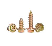 5-100 pièces M3-M8 acier inoxydable/acier au carbone empreinte cruciforme tête hexagonale à embase vis autotaraudeuses, M8x45mm(5 pièces)