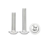 5-100pcs M1.4/M1.7/M2/M2.5/M3/M3.5/M4/M5/M6 Vis auto-taraudeuse à tête ronde à entaille croisée type-PWB en acier au carbone, M3x10mm
