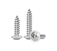 5-100pcs M3/M4/M5/M6 Vis auto-taraudeuse à tête ronde à entaille croisée avec collet type-PWA en acier inoxydable, M4x25mm