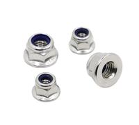 5/10pc M3 M4 M5 M6 M8 M10 M12 304 A2 Bride En Acier Inoxydable/acier Au Carbone Écrou De Blocage Nylon Insérer Autobloquant Nylock Contre-écrou(Nickel Plated,M4 10pcs)