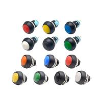 5/10pcs 12mm 33A 33B Push Button Switch Momentary Latching Round ON OFF 2 Pin Self Reset Self-Locking Push-button NWPNLXEA(Green Latching,10pcs)