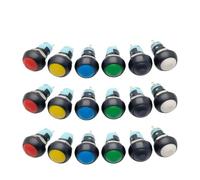 5/10pcs 12mm 33A Round Push Button Switch 2 Pin ON OFF Latching Self Locking Pushbutton Red Yellow Green Black NWPNLXEA(Green,One Size)