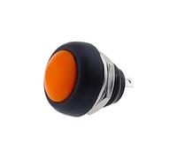 5/10pcs 33B Samll Push Button Round Head ON OFF Momentary Switch 2 Pin 12mm Power Reset Non-locking NWPNLXEA(Orange,One Size)