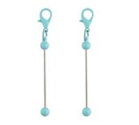 5/10pcs barres de porte-clés perlées multicolores | Boucle de homard, bande de porte-clés Monochrome, bricolage, bijoux artisanaux, accessoires suspendus(Lt.blue,5pcs)