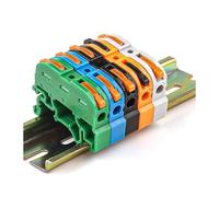 5/10pcs Din Rail Terminal Block Wire Connector 211 Quick Wire Compact Splicing Conductor Fast Cable Connector Conductor NWPNLXEA(211O,10PCS)