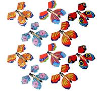 5/10pcs Enfants Magie Papillon Volant Papier Carte Jouet Bébé Élastique Papillon Fée Tours De Magie Classiques Accessoires Jouets Cadeau De Fête