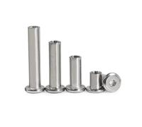 5/10pcs M3 M4 M5 M6 M8 M10 304 Stainless Steel Flat Hex Socket Head Furniture Bed Connector Rivet Joint Insert Sleeve Nut(10pcs M5(OD 6mm),10mm)