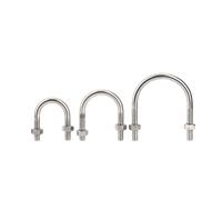 5/10pcs M6 M8 M10 M12 304 Stainless Steel Double Head U-bolt Screw Door Screw Water Pipe U-fixing Clip Pipe Clamp(5pcs,10MM_M10.0)