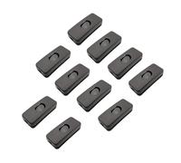 5/10Pcs Rocker Switches 110-250V ON/OFF Inline Type Button Switch Table Lamp Desk Light Cord Cable Switch Black KCD-303 NWPNLXEA(10Pcs)