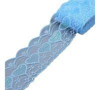 5 10Yards 75mm Thin Shiny Ribbon Trims Embroidery Lace Fabric Sewing Dress Curtain Home Texile Tape DIY Wedding Crafts Decoraion(Light Blue,5码_75MM WIDE)