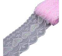 5 10Yards 75mm Thin Shiny Ribbon Trims Embroidery Lace Fabric Sewing Dress Curtain Home Texile Tape DIY Wedding Crafts Decoraion(Pink,10码_75MM WIDE)